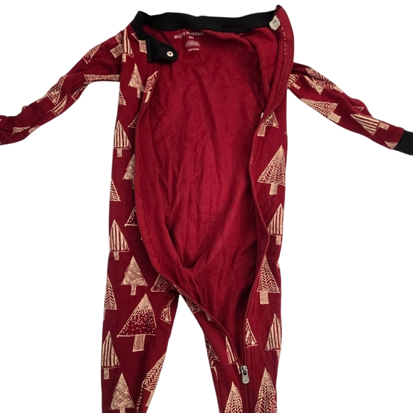 Burts Bees Baby Christmas One Piece Sleeper Red White Size 18 Months - Picture 3 of 9